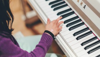 person playing piano