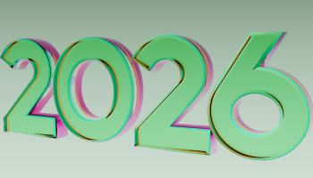The year 2026 in green 3D numbers.